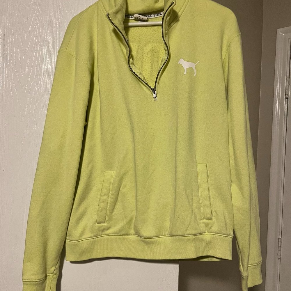 Womens Quarter Zip Victorias Secret Pullover, Size M